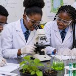 Students conducting Biology practical in lab
