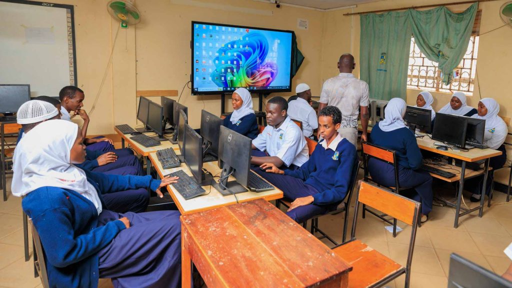 Students in a practical ICT lesson