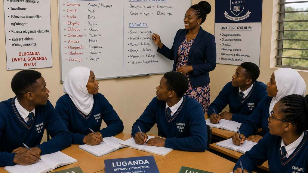 Luganda teacher delivering a lesson
